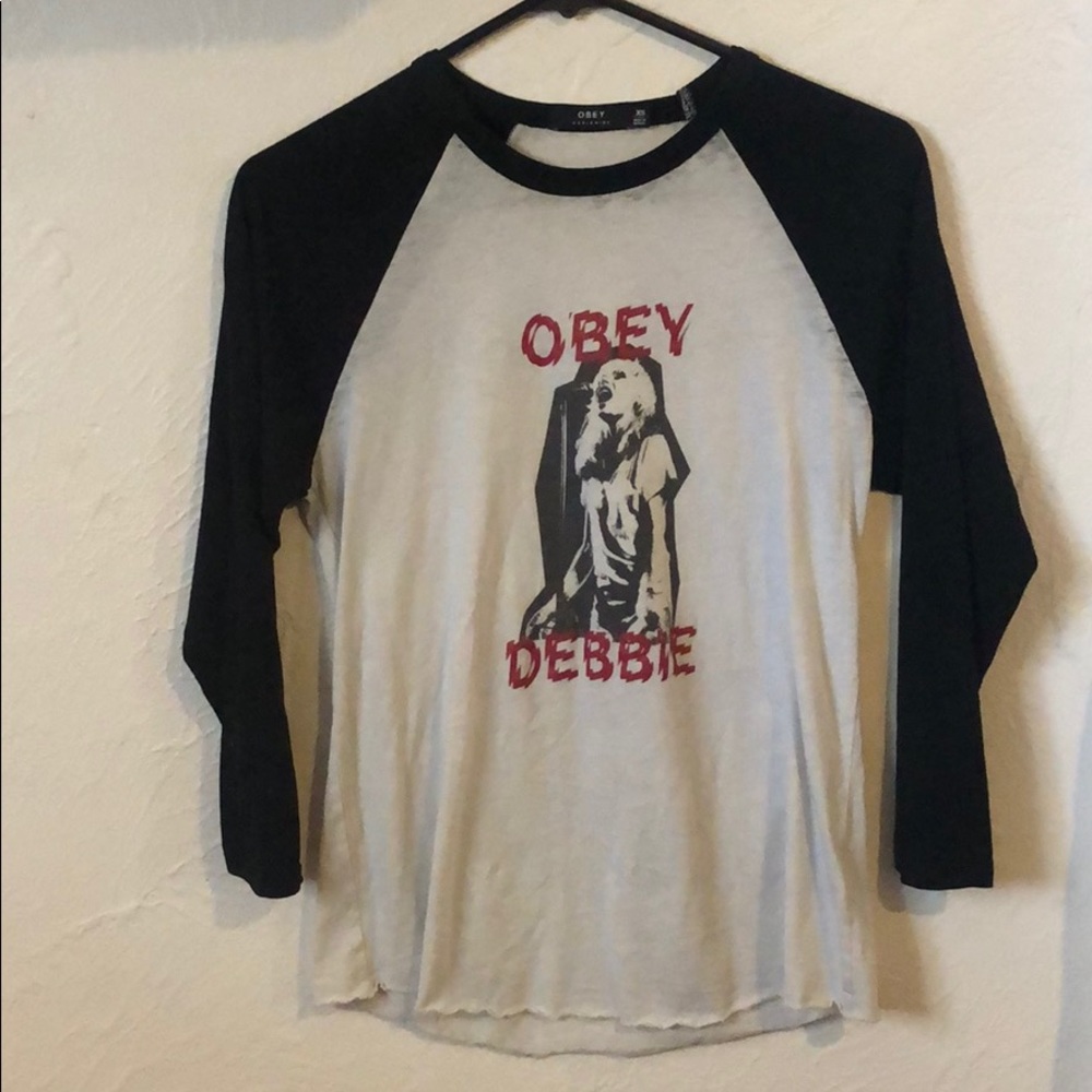 Heart/ Debbie Harry vintage style baseball tee xs
